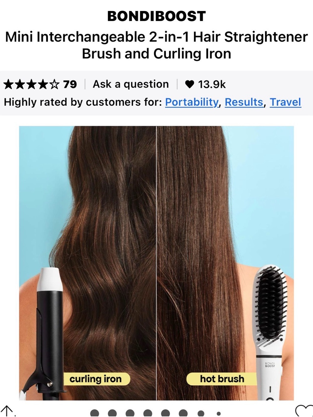 Bondi Boost White and Black Heated Styling Brush - Picture 3 of 8